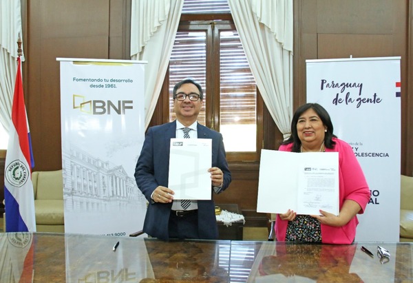 El MINNA y BNF firmaron contrato para captación de fondos de inversión destinados a niñez y adolescencia