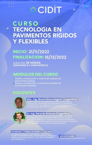 Organizan curso sobre tecnología en pavimentos rígidos y flexibles