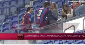 La Nación / Gerard Piqué y Clara Chía a los besos en el retiro del jugador en el Camp Nou