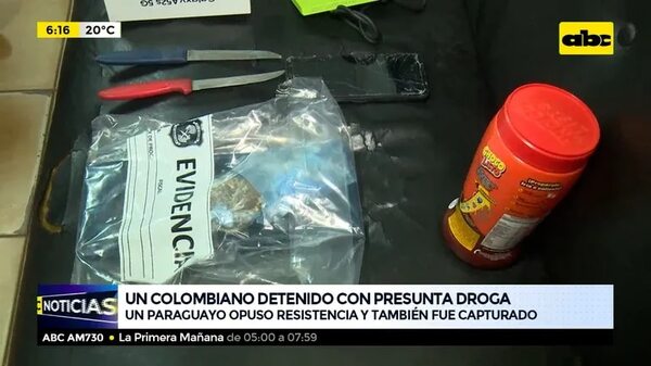 Un colombiano detenido con presunta drogas - ABC Noticias - ABC Color