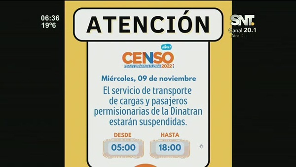 ATENCIÓN: Solo viajes internacionales el día del censo - SNT