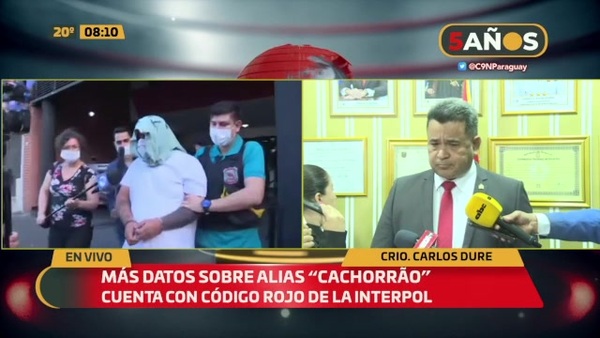 Alias "Cachorrão" con código rojo de la Interpol - C9N