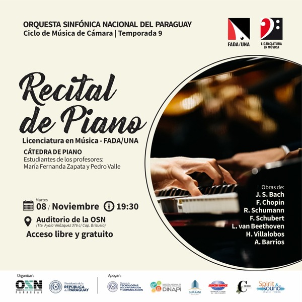 Alumnos de la licenciatura de música de la UNA presentarán concierto de piano - .::Agencia IP::.