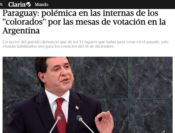 Internas coloradas al rojo vivo, según medios argentinos - El Trueno