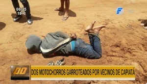 Vecinos de Capiatá reducen y golpean a dos “motoasaltantes”