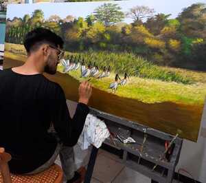 Estudiantes invitan a exposición de pinturas en el Cultural Mangoré - La Clave