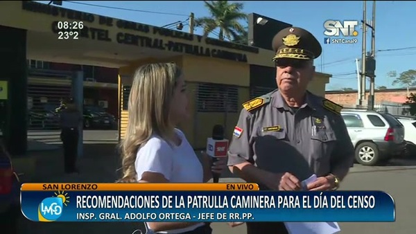Recomendaciones de la Patrulla Caminera para el día del Censo - SNT