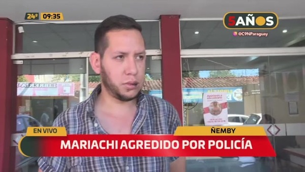 Ñemby: Mariachi agredido por policía - C9N
