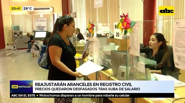 Reajustarán aranceles en registro civil - ABC Noticias - ABC Color