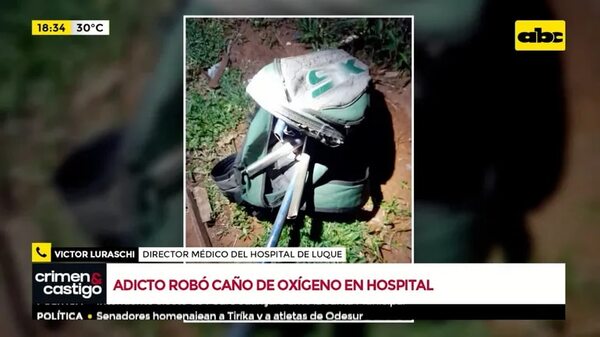 Un presunto adicto casi mata a recién nacidos al robar un caño del sistema de oxígeno de hospital - Crimen y castigo - ABC Color