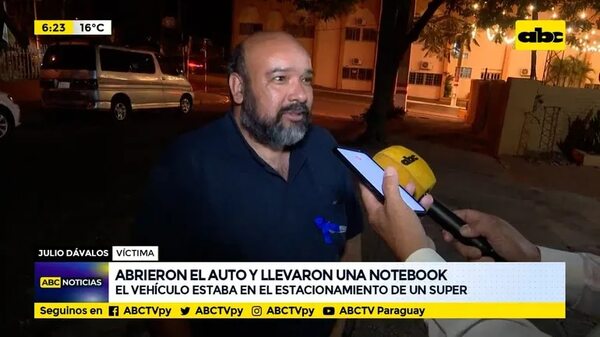 Abrieron el auto y llevaron una notebook - ABC Noticias - ABC Color