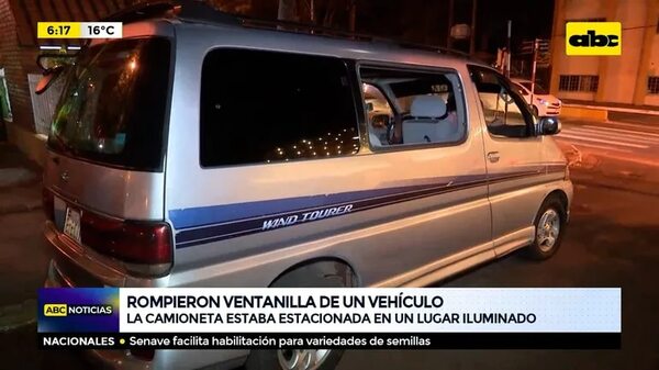 Rompieron ventanillas de un vehículo - ABC Noticias - ABC Color