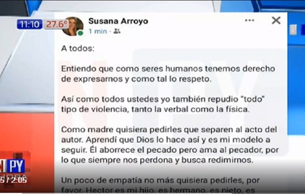 Caso Benjamín Zapag: Madre de presunto agresor pidió “empatía” - Noticias Paraguay