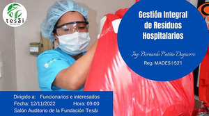 Fundación Tesãi realizará charla de “Gestión Integral de Residuos Hospitalarios” | DIARIO PRIMERA PLANA