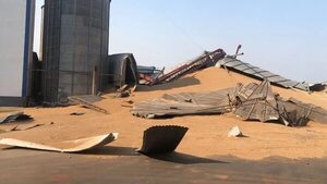 Video: el impactante momento en que un silo repleto de granos colapsa en J. Eulogio Estigarribia - Nacionales - ABC Color
