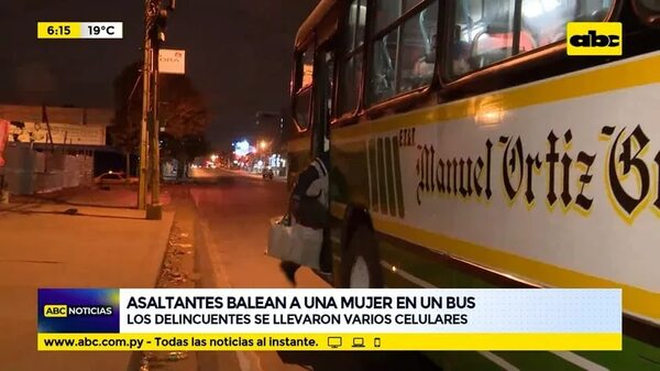 Asaltantes balean a una mujer en un bus - ABC Noticias - ABC Color