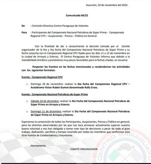 Super Prime de Arroyos y Esteros también es postergado - ABC Motor 360 - ABC Color