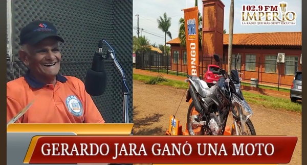 Poblador de barrio Obrero, ganador de una moto Yamaha XTZ 150 trail con el Telebingo Triple - Radio Imperio