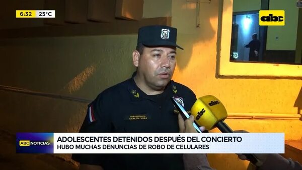 Adolescentes detenidos después del concierto - ABC Noticias - ABC Color