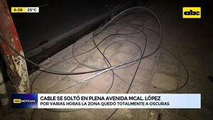 Cable se soltó en plena avenida Mcal. López  - ABC Noticias - ABC Color