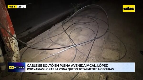 Cable se soltó en plena avenida Mcal. López - ABC Noticias - ABC Color