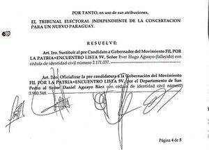 Sustituyen a candidato de San Pedro fallecido, pero su foto seguirá en la pantalla - Política - ABC Color