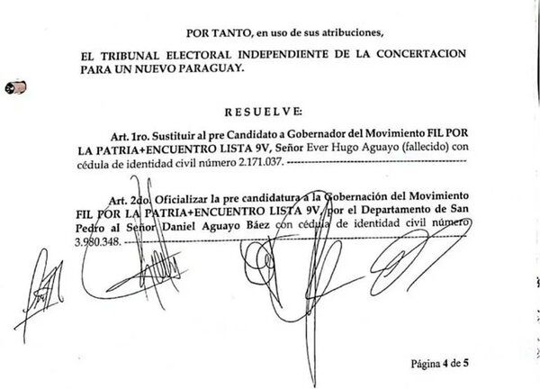 Sustituyen a candidato de San Pedro fallecido, pero su foto seguirá en la pantalla - Política - ABC Color