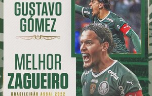 Por tercer año consecutivo, Gustavo Gómez es uno de los mejores del Brasileirão