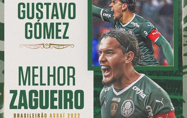 Por tercer año consecutivo, Gustavo Gómez es uno de los mejores del Brasileirão