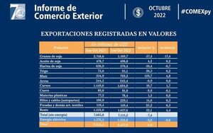 Merma por envíos de soja llegó  a US$ 1.579 millones hasta octubre - Economía - ABC Color