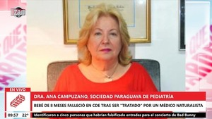 La indignación de la presidenta de la Sociedad de Pediatría tras la muerte de un bebé "tratado" por médico ñana - Megacadena — Últimas Noticias de Paraguay