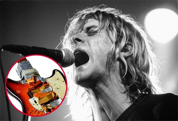Venden la guitarra rota de Kurt Cobain de la primera gira de Nirvana por más de 486 mil dólares