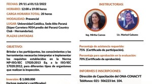 El ONA realizará curso para formación de evaluadores de organismos de inspección