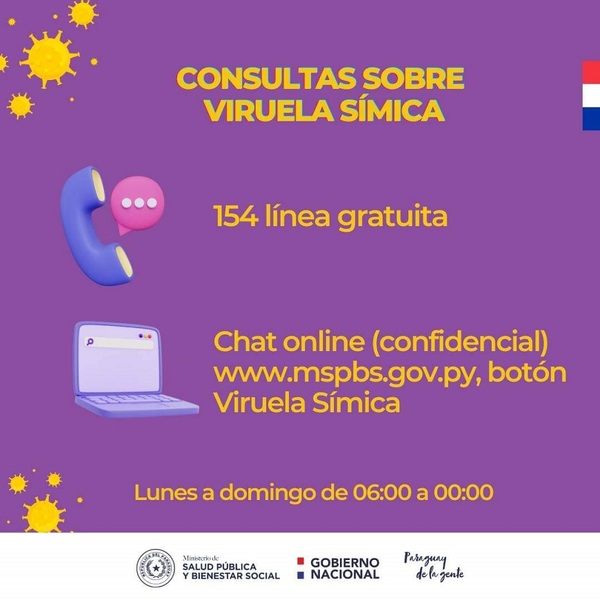 Salud Pública insta a la población a adoptar medidas de prevención para evitar viruela símica - .::Agencia IP::.