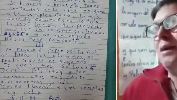 Maestra recibió como regalo un poema que escribió su alumno que retomó el colegio luego de 30 años