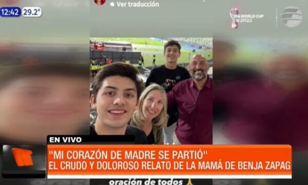 Doloroso relato de la madre de Benjamín Zapag | Telefuturo