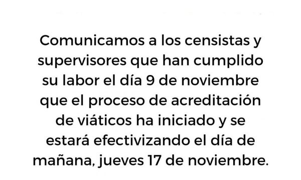 Comenzarán pago a censistas y supervisores