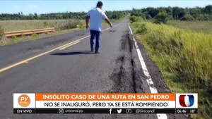 Diario HOY | Insólito: ruta aún no se inauguró y ya se está rompiendo