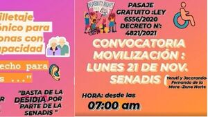 Organizan manifestación por billetaje electrónico para personas con discapacidad