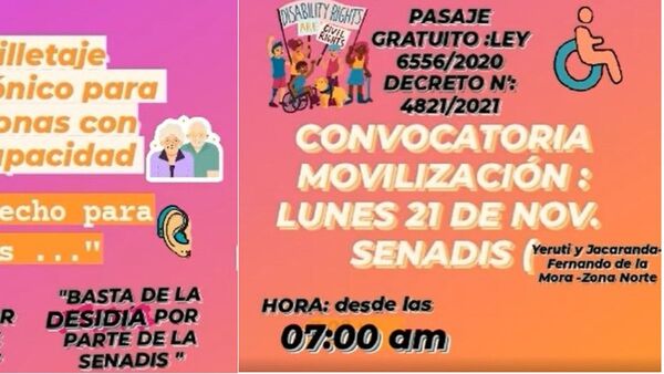 Organizan manifestación por billetaje electrónico para personas con discapacidad