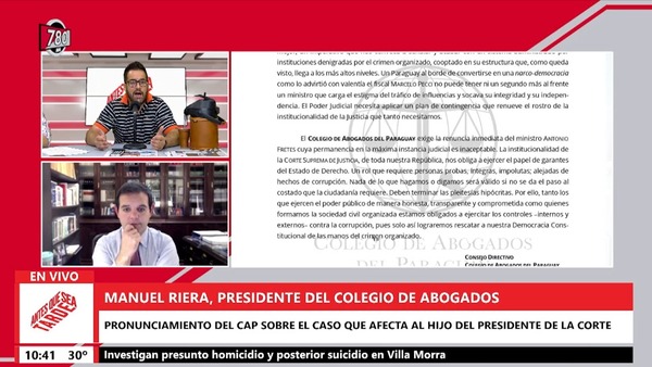 Caso Fretes: Presidente del CAP afirma que hay que investigar por el lado "ético, jurídico y tributario" - Megacadena — Últimas Noticias de Paraguay