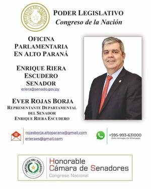 Senador Enrique Riera habilita oficina parlamentaria en Alto Paraná - Noticde.com