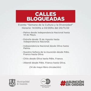 Calles cerradas en el centro de Asunción este domingo - Nacionales - ABC Color