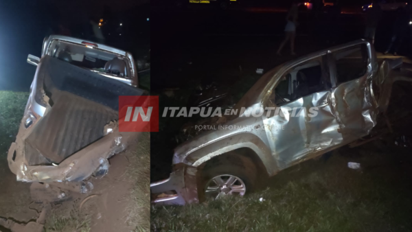 APARATOSO VUELCO DE UNA CAMIONETA DEJÓ DAÑOS MATERIALES.