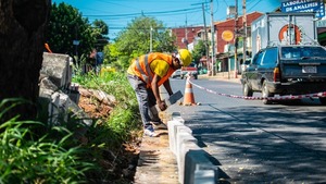 "Paseo Central de la Avenida Manuel Ortiz Guerrero" en etapa de colocación de cordones - San Lorenzo Hoy