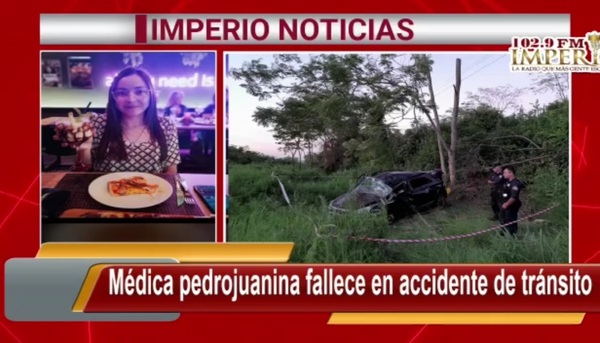 Médica fallecida en accidente: Perdió el control del vehículo y fue a parar a más de 100 metros de la ruta - Radio Imperio
