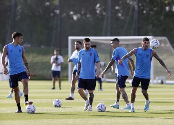Mundial Qatar 2022: Argentina entrena con Messi y sin Guido Rodríguez - Mundial Qatar 2022 - ABC Color