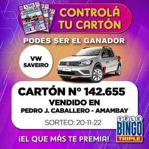 Telebingo Triple busca a ganador de una camioneta en Pedro Juan Caballero - Radio Imperio