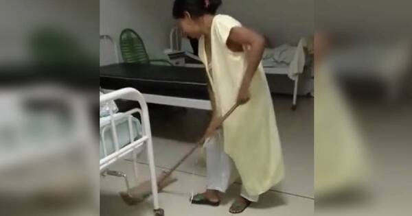 La Nación / Viralizan video de madre limpiando su lugar de internación tras parto: Salud desmiente denuncia