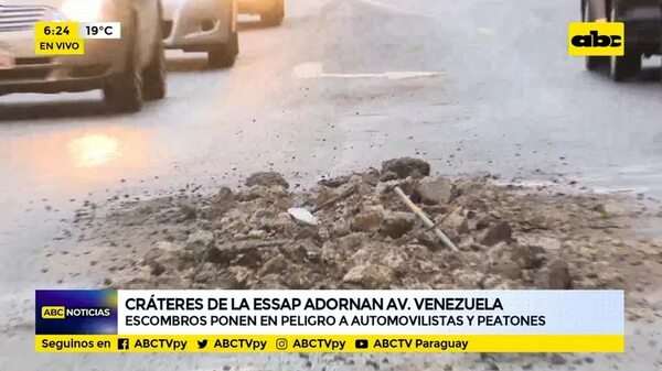 Cráteres de la ESSAP adornan las calles - ABC Noticias - ABC Color